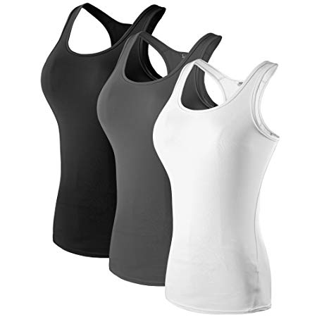 MAGNIVT Women's 3 Pack Dry Fit Compression Tank Top