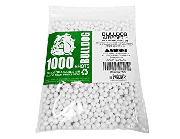 Bulldog - [1000 Airsoft Pellets [0.20g] Biodegradable [6mm White] Triple Polished [Pro Team Grade]