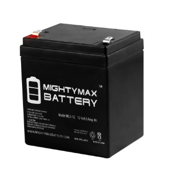 12V 5AH SLA Replacement Battery with F1 Terminal for DJW12-45 - Mighty Max Battery brand product