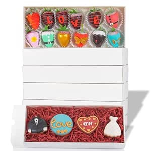 RomanticBaking 50Pack 12x 4.8 x 2 Inches Clear Chocolate Covered Strawberries Boxes for 12 Cookies Boxes Charcuterie Boxes Bakery Boxes with Window Macaron Boxes Treat Boxes for Christmas Valentine's