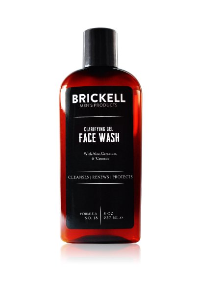 Brickell Men's Products Clarifying Gel Face Wash, 8 Ounce