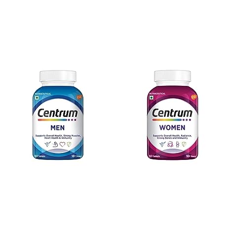 Centrum Multivitamin For Men with Grape Seed Extract   Centrum Multivitamin For Women with Biotin| Pack Of 50