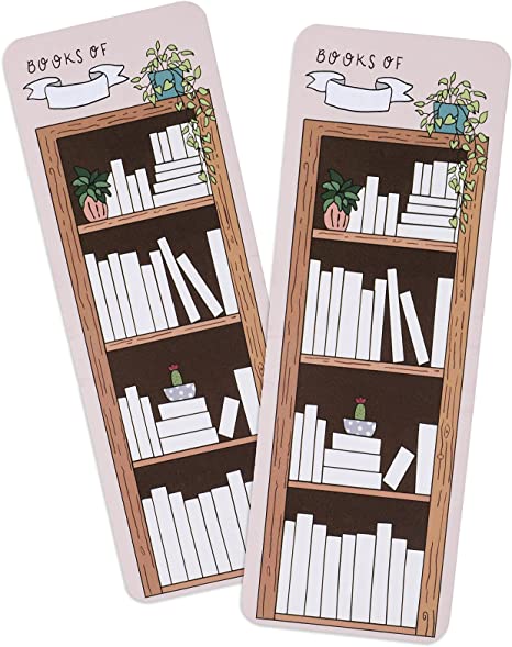 50 Pieces Book Tracker Bookmarks Paper Double-Sided Bookmark Page Markers Book Markers Set for Students Reading