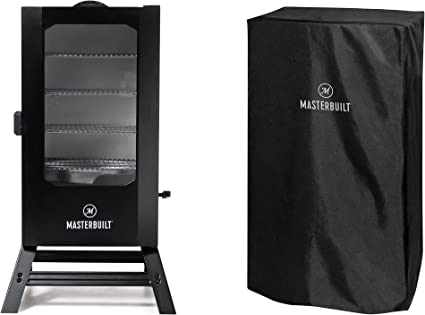 Masterbuilt 40 inch Digital Electric Smoker with Window and Legs   Cover Bundle