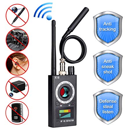 Bug Detector, G-TING RF Anti-Spy Wireless Detector,Hidden Camera Pinhole Laser Lens GSM Device Finder, Full-Range All-Round Portable Detector for Eavesdropping, Candid Video, GPS Tracker Laser