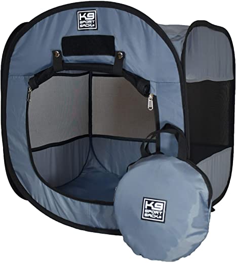 K9 Sport Sack | Indoor & Outdoor Pop-up Travel Dog Tent | Portable Dog House for Camping & Hiking with Carry Bag