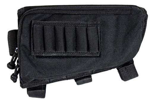 Tactical Sharpshooter Rifle Stock Pack | Cheek Pad | Buttstock Ammo Holder | Zippered Utility Pouch