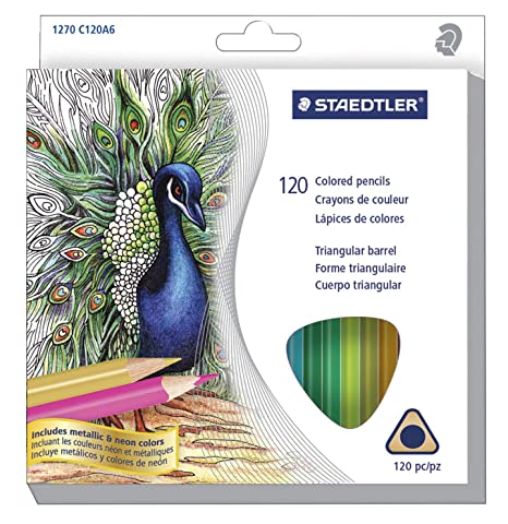 Staedtler Triangular Colored Pencils, Assorted Colors, Set of 120