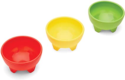 Fox Run 8667 Multicolor Salsa Bowls, 5-Inch Diameter, Red, Yellow, Green