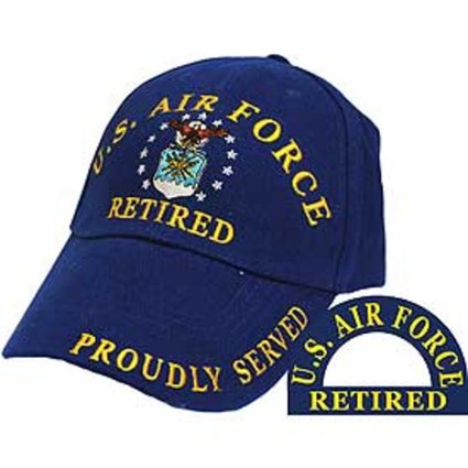 Eagle Emblems Mens US Air Force Retired Embroidered Ball Cap