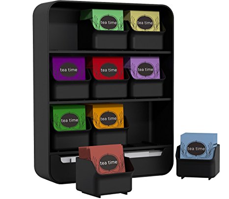 Mind Reader "Baggy" Tea Bag holder and Condiment Organizer, Black