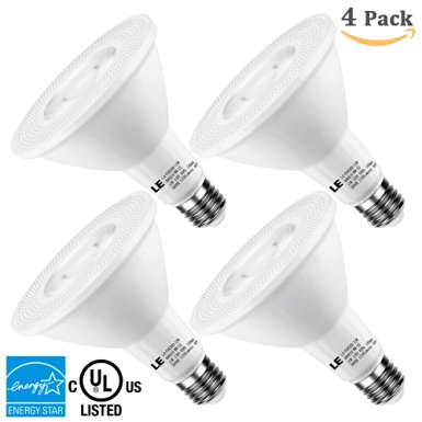 LE PAR38 LED Bulb, 15W Dimmable Flood Light Bulb, 100W Halogen Bulbs Equivalent, 1150lm, 3000K Warm White, 40° Beam Angle, E26 Base, Energy Star LED Light Bulbs, UL Listed Spotlight (4 Pack)