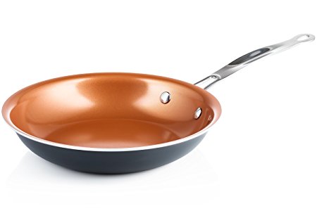 Chef's Star Ceramic Non-Stick Titanium Frying Pan - 9.5" - Copper / Gray