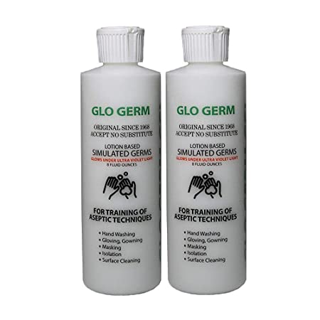 Glo Germ Gel 8 Ounce Two Pack Double Pack Glo Germ Gel (16 oz) - Gel Lotion Based Simulated Germs - Helps Promote Better Hand Washing Habits - Training for Aseptic Techniques - Two Pack