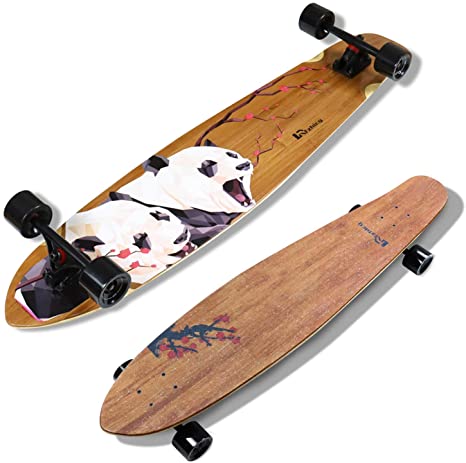 Lrfzhicg Longboard Bamboo Cruiser Longboard Skateboards Complete