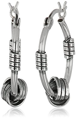 Sterling Silver Balinese Knot Hoop Earrings