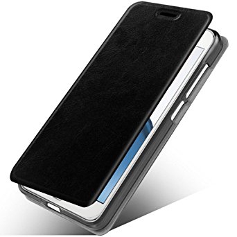 LG Aristo Case, LG Phoenix 3 Case, LG K8 2017 Case, LG Fortune Case, Starhemei Slim Folio Pu Flip Leather Card Holder With Multi-angle Stand Case Cover (Leather-Black)