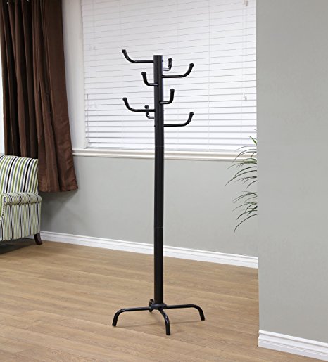 Frenchi Home Furnishing Modern Style Black Finish Metal Eight Hook Coat Rack