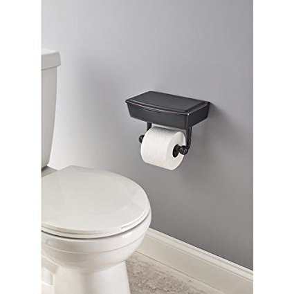 Delta Porter Oil-Rubbed Bronze Toilet Paper Holder with Mobile Phone Storage