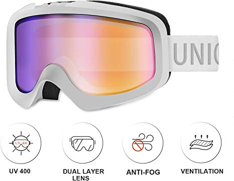 Unigear Skido X1 Ski Goggles, Snowboard Snow Goggles for Men, Women & Youth – Anti-Fog & 100% UV Protection