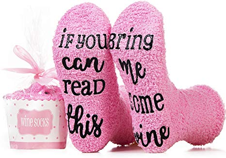 Wine Socks If You Can Read This Bring Me Some Wine Funny Wine Socks Women, Best Birthday Gift Ideas - Wine Gifts Set