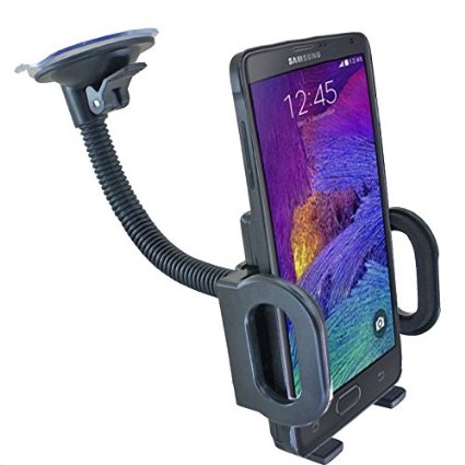 Qianqi Easy One Touch Windshield / Dashboard Universal Car Mount Holder for iPhone 6 6s Plus 5s Samsung Galaxy S7 S6 Edge S6 S5 S4 Note 5 4 HTC M9 M8 LG4 3 Nexus 6 5 fire phone and other Smartphones