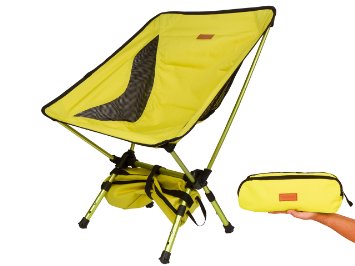Trekology Compact Portable Camping Chair with Adjustable Height - Ultralight Backpacking Chair in a Bag for Camping, Fishing, Picnic, Patio, Sports, Events