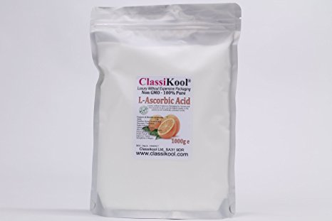 1000g Classikool EDIBLE L Ascorbic Acid Highest Grade 100% NON GMO Vitamin C Pharma Grade Pure Powder FREE POST*