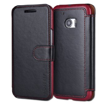 HTC 10 Case,Mulbess [Layered Dandy][Black] - [Card Slot][Flip][Slim Fit] - PU Leather Wallet Case For HTC One M10