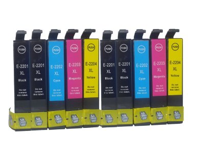 10 Pack Replacing Epson 220 220XL T220XL120 T220XL220 T220XL320 T220XL420 Color Set Ink Cartridge Use for Epson Expression XP-320 420 424 WorkForce WF-2630 WF-2650 WF-2660 Series Printers