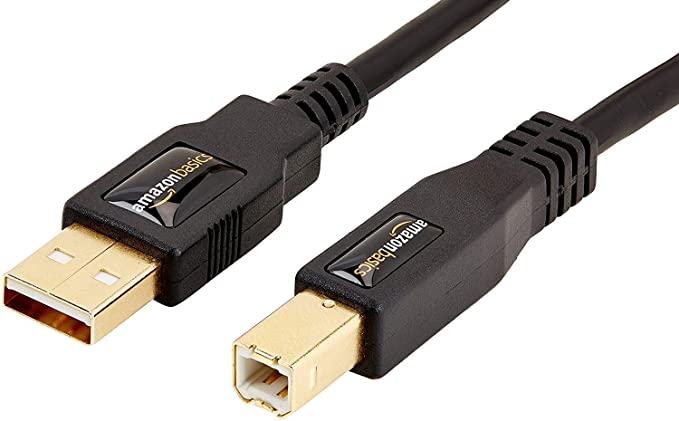 Amazon Basics USB 2.0 Printer Type Cable - A-Male to B-Male - 16 Feet (4.8 Meters)