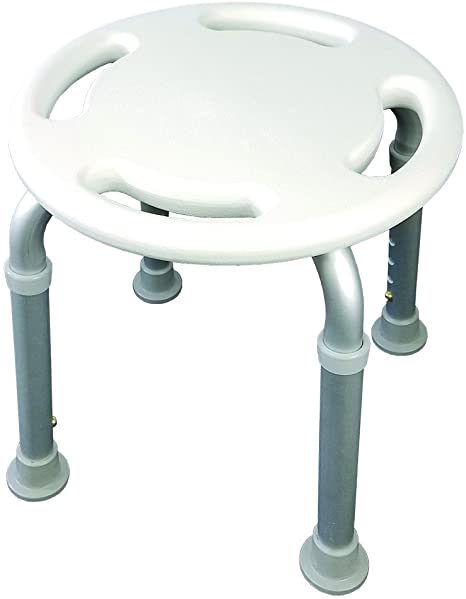 MedGear A-0145A Tool-Free Adjustable Round Assisting Bath or Shower Stool