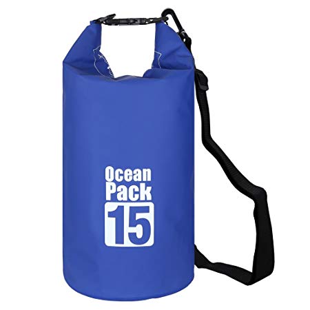 ProOffer 2L/3L/5L/10L/15L/20L/30L 500D Tarpaulin Heavey-Duty PVC Water Proof Dry Bag Sack for Kayaking/Boating/Canoeing/Fishing/Rafting/Swimming/Camping/Snowboarding
