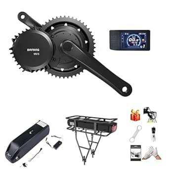 BAFANG BBSHD 52V 1000W Mid Motor : BBS03 Electric Bike Mid Drive Conversion Kit with 500C Display & 46T Chainring, for 68mm Bottom Bracket Mountain Road Commuter Snow Beach Bike (Without Battery)