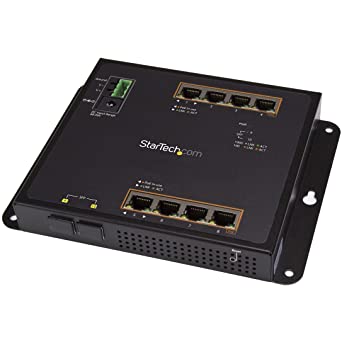 StarTech.com Industrial 8 Port Gigabit PoE  Switch w/2 SFP MSA Slots - 30W - Layer/L2 Switch Hardened GbE Managed - Rugged High Power Gigabit Ethernet Network Switch IP-30/-40 C to 75 C (IES101GP2SFW)