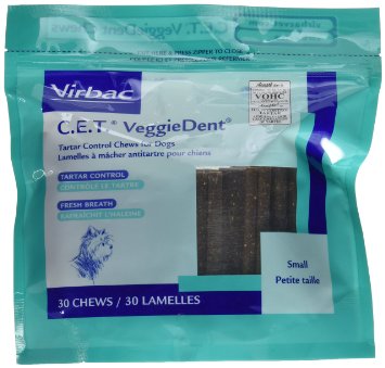 Virbac C.E.T. VeggieDent Dental Chews, 30 Count