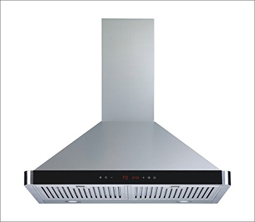 Winflo 30" Wall Mount Stainless Steel Convertible Kitchen Range Hood with 450 CFM Air Flow, Touch Control, Stainless Steel Baffle Filters and Ultra Bright LED Lights