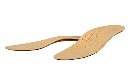 Orthotic Leather Insoles for Flat Feet and Plantar Fasciitis with Arch Support, Men and Women, Kaps Relax (Men 13 US / 46 EUR)