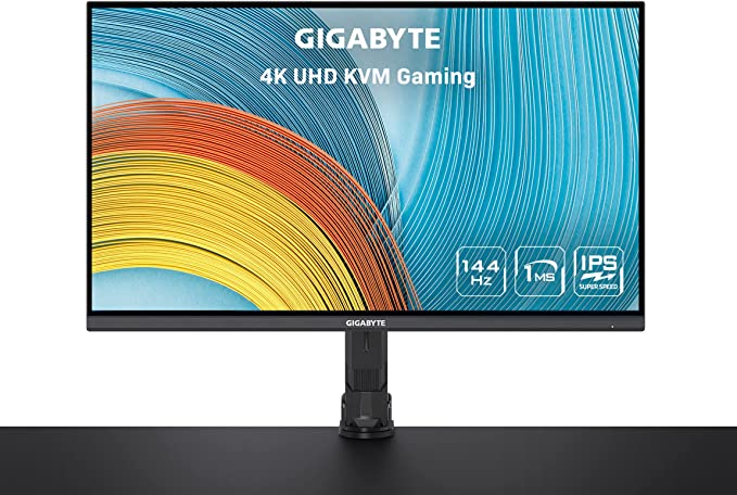 GIGABYTE M32U-AE Arm Edition 32" 144Hz 2160P UHD KVM Gaming Monitor, 3840 x 2160 4k SS IPS Display, 1ms (GTG) Response Time, 90% DCI-P3, HDR Ready, FreeSync Premium Pro (M32U AE-SA)