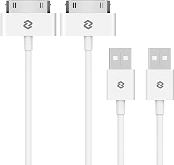JETech USB Sync and Charging Cable for iPhone 4/4s, iPhone 3G/3GS, iPad 1/2/3, iPod, 3.3 Feet, 2-Pack, White