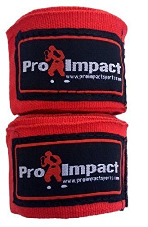 PRO IMPACT Boxing/MMA Handwraps 180" Mexican Style Elastic RED