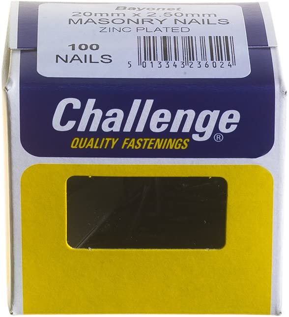 Challenge 100-20mm x 2.50mm Cone Head Masonry Nails Zinc Plated