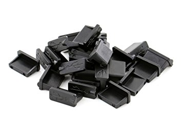 iExcell,25 Pcs Black Rubber USB A Type Female Anti Dust Plugs Stopper Cover
