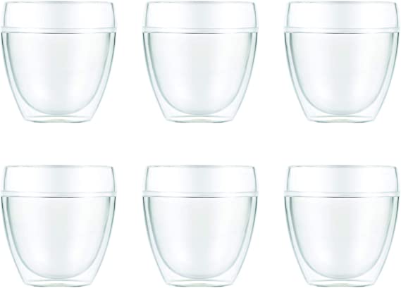 Bodum Pavina Outdoor Shatterproof Double Wall Tumbler 6-Pack, 8 Ounce, Clear