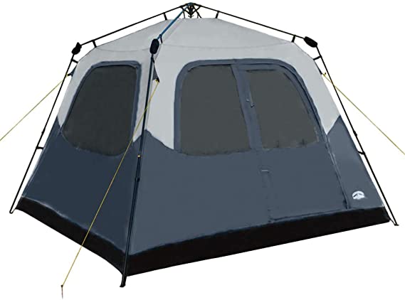 Pacific Pass Camping Tent 6 Person Instant Cabin Family Tent, Easy Set Up for Camp Backpacking Hiking Outdoor, Navy, 120.1 * 108.3 * 76.8 inches