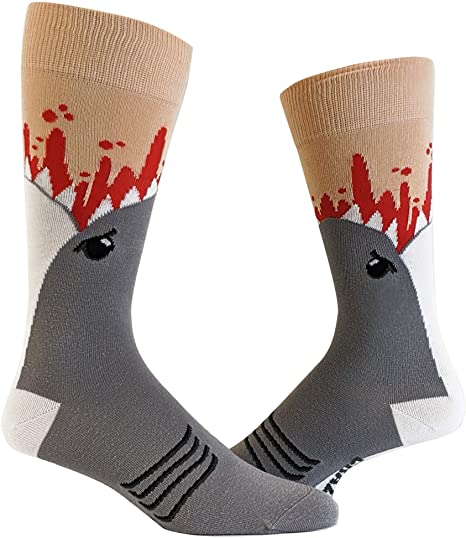 Shark Attack Socks Funny Jaws Funny Sayings Crazy Cool Gag Gift Novelty Funky