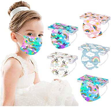 3 Ply Kids Disposable Face_Masks with Designs, 50Pcs Cartoon Breathable_Masks with Nose Wire for Boys Girls Back to School