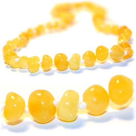 The Art of Cure Certified Baltic Amber Teething Necklace for Baby (yellow) - Anti-inflammatory ...