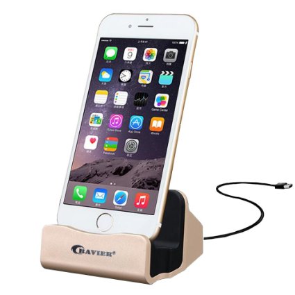 iPhone Charger Dock,BAVIER® iPhone Desk Charger,Charge and Sync Stand for iPhone 5 5s iPhone 6 iPhone 6s plus,iPhone Charger Station,Charge cradle,desktop iphone charger (gold)