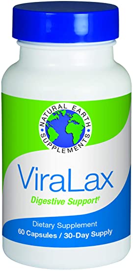 ViraLax Digestive Support | All Natural Earth Supplement | Relief from Constipation, Bloating, Gas & IBS | Herbal Laxative | 1 Month Supply